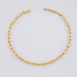 Tobillera Rustico Barril Diamantado 6.85g / 10 1/4 in / 3.2mm Oro Amarillo 18K