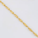 Tobillera Rustico Barril Diamantado 6.85g / 10 1/4 in / 3.2mm Oro Amarillo 18K