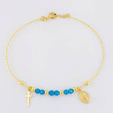 Pulso Aro Diamantado Virgen Milagrosa 3.35g / 7 1/4 in / 0.9mm Oro Amarillo 18K