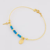 Pulso Aro Diamantado Virgen Milagrosa 3.35g / 7 1/4 in / 0.9mm Oro Amarillo 18K