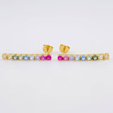 Stud Earrings Dense Line 2.45g / in / 25.5mm Yellow Gold 18K