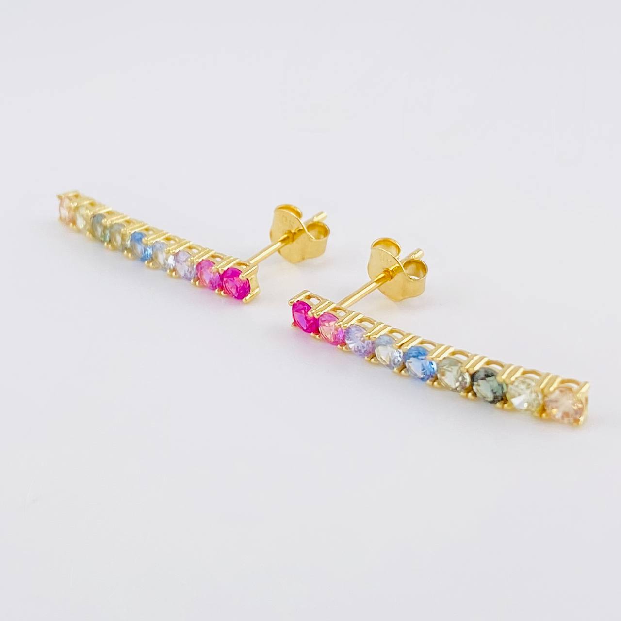 Stud Earrings Dense Line 2.45g / in / 25.5mm Yellow Gold 18K