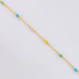 Pulso Modulable Aro Seguido Chispas Arcoiris 1.05g / 6 1/2 in - 5 3/4 in / 1.3mm Oro Amarillo 18K