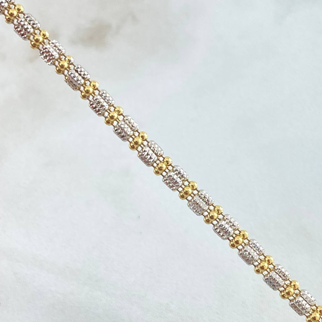 Cadena Ice 22.3gr / 60cm / Dos Oros Amarillo Blanco +4 18K