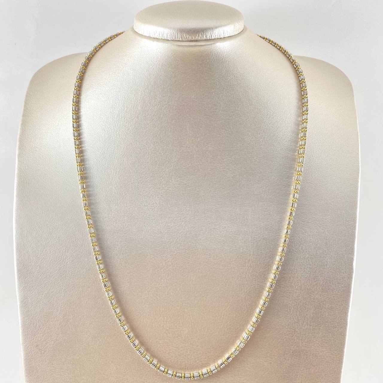 Cadena Ice 22.3gr / 60cm / Dos Oros Amarillo Blanco +4 18K