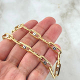 Cadena Click Tornillo 15.9gr / 60cm / Dos Oros Amarillo Blanco +4 18K