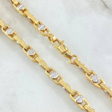 Click Screw Tribal Chain 18.85gr / 23.6in / Two Tone Yellow White 18K +4$