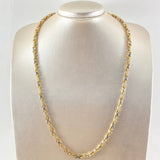 Click Screw Tribal Chain 18.85gr / 23.6in / Two Tone Yellow White 18K +4$