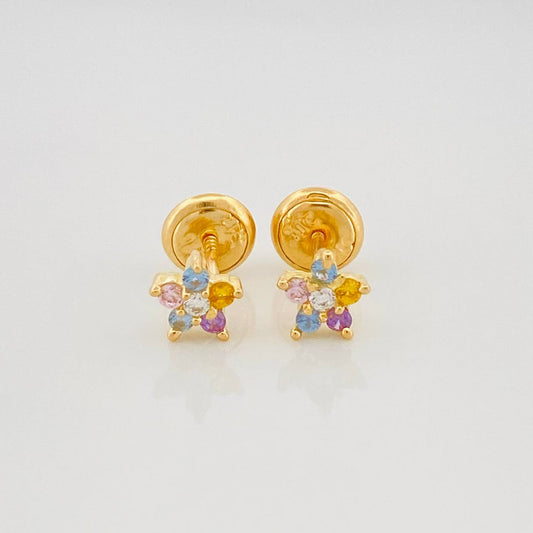 Topos Flor 0.85 g / in / 3.5 mm Oro Amarillo 18K