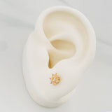 Stud Earrings Flower 0.95 g / in / 4 mm Yellow Gold 18K