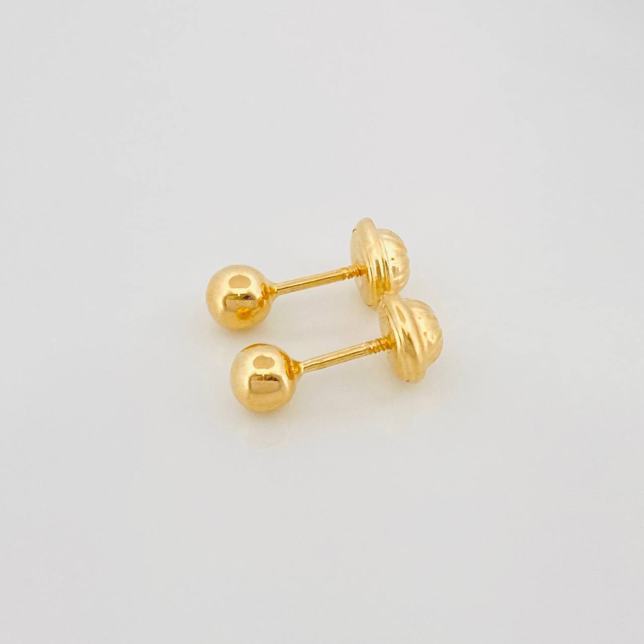 Plain Bead Stud Earrings 0.6g / in / 5mm 18K Yellow Gold