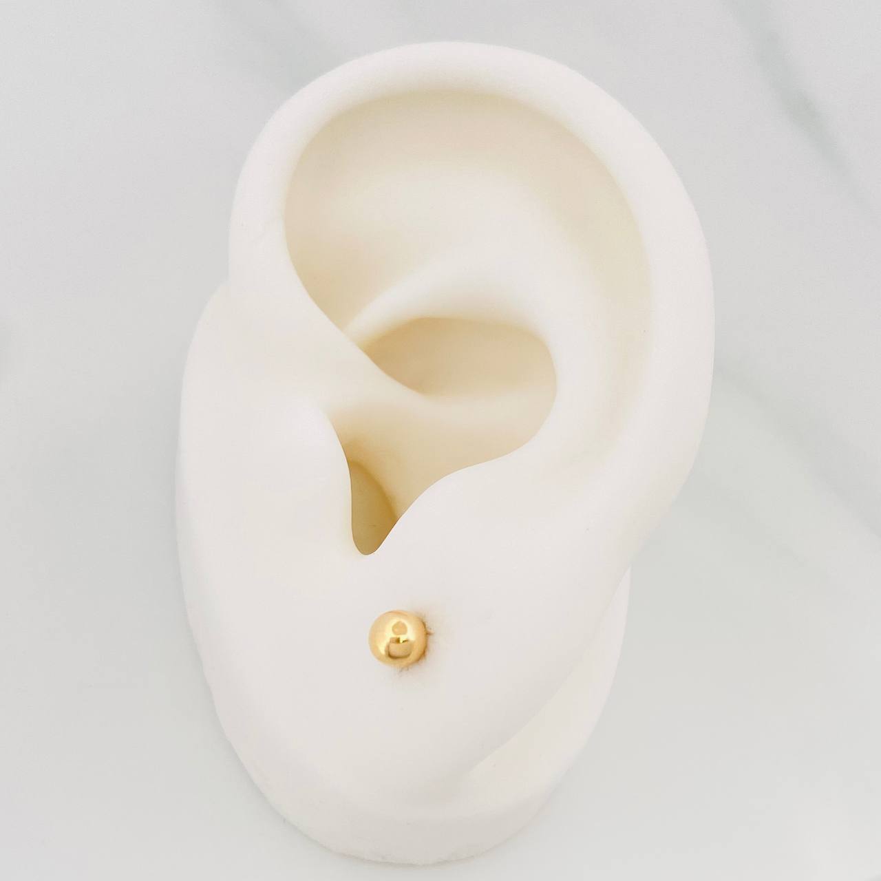 Plain Bead Stud Earrings 0.6g / in / 5mm 18K Yellow Gold