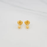 Diamond Cut Bead Stud Earrings 0.45 g / in / 3 mm 18K Yellow Gold