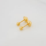 Diamond Cut Bead Stud Earrings 0.45 g / in / 3 mm 18K Yellow Gold