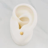 Diamond Cut Bead Stud Earrings 4mm 0.5g / in / 4mm Yellow Gold 18K