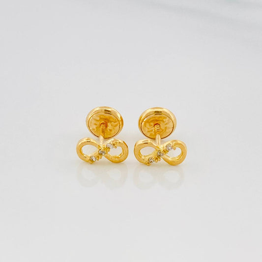 Stud Earrings Infinito 0.85 g / in / 3.9 mm Yellow Gold 18K