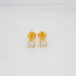 Topos Cuatro Garra 1 g / in / 3 mm Oro Amarillo 18K