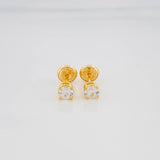 Topos Cuatro Garra 1 g / in / 3 mm Oro Amarillo 18K