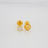 Topos Cuatro Garra 1 g / in / 3 mm Oro Amarillo 18K