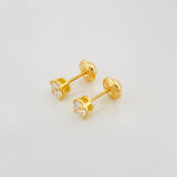 Topos Cuatro Garra 1 g / in / 3 mm Oro Amarillo 18K