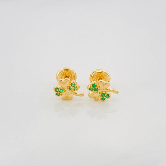 Topos Trebol Cuatro Hojas 1.05 g / in / 5 mm Oro Amarillo 18K