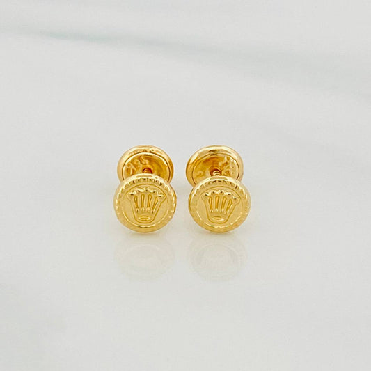 Stud Earrings Crown 0.65 g / in / 4 mm Yellow Gold 18K