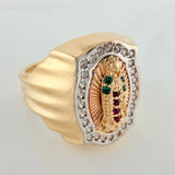 Anillo Virgen Guadalupe 5.85gr / T6 1/2 / Tres Oros 18K %
