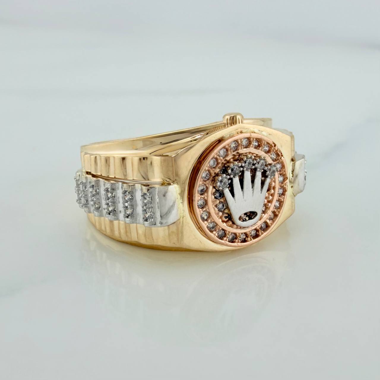 Anillo Correa Corona 8.5gr / T9 / Tres Oros 18K %