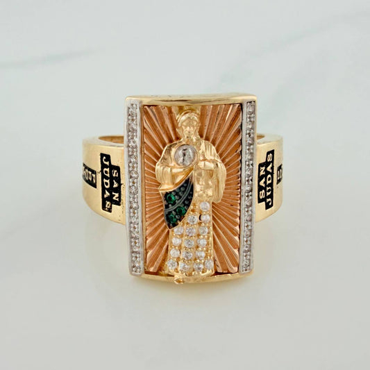 Anillo San Judas 9.45gr / T9 3/4 / Tres Oros 18K %
