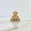 Pendant Articulated Bear Bow Tie 8.1gr / 3.5cm / White Zircons Black Eyes 18K Yellow Gold