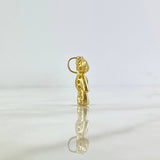 Pendant Heart Bear 4.45gr / 2.2cm / White Pink Zircons Yellow Gold