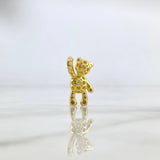 Pendant Heart Bear 4.45gr / 2.2cm / White Pink Zircons Yellow Gold