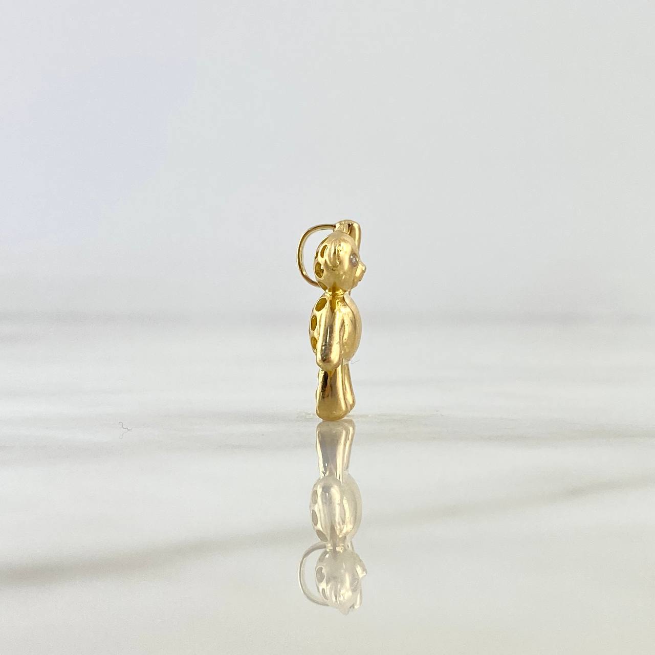 Pendant Bear 2.15gr / 1.8cm / White Zircons Yellow Gold
