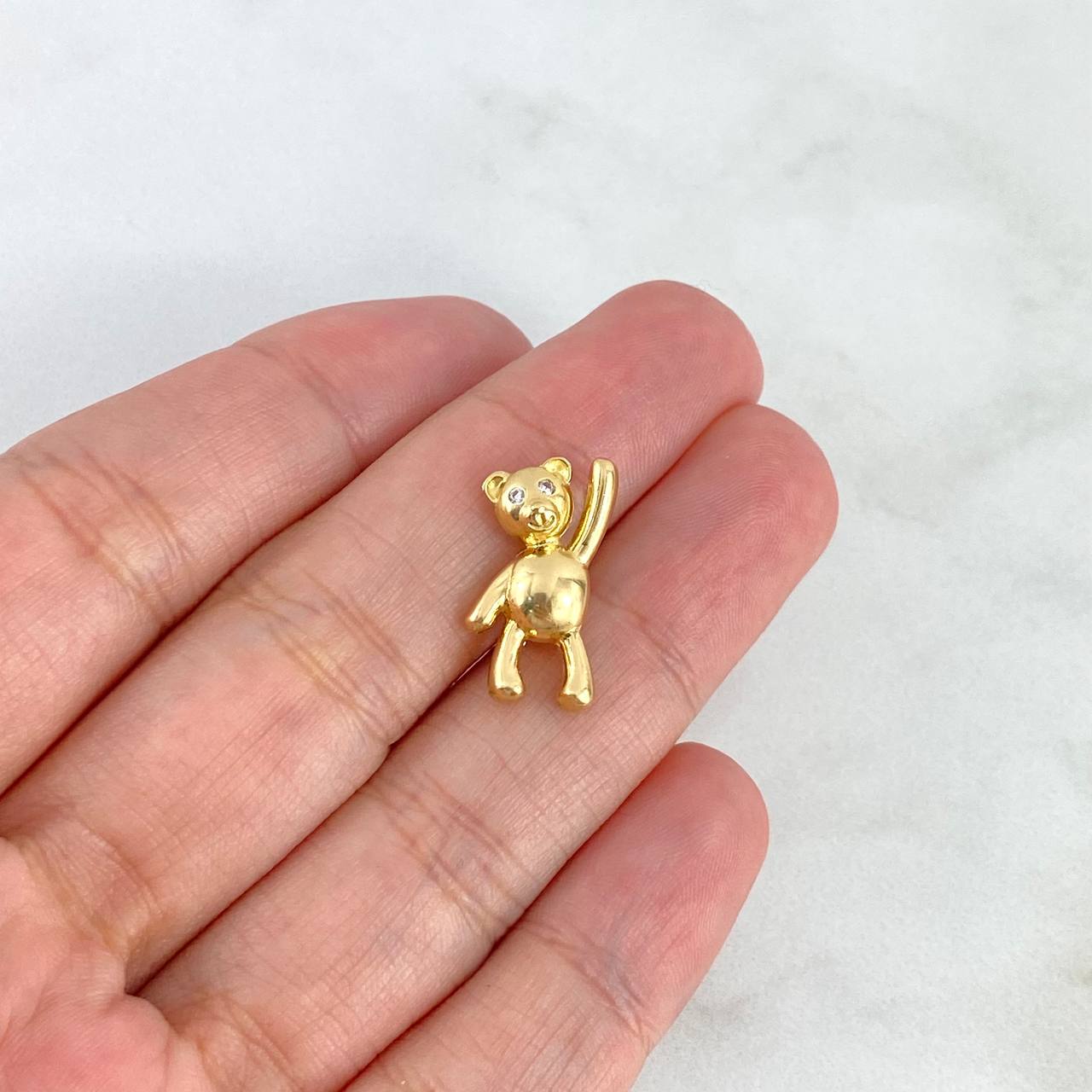 Pendant Bear 2.15gr / 1.8cm / White Zircons Yellow Gold