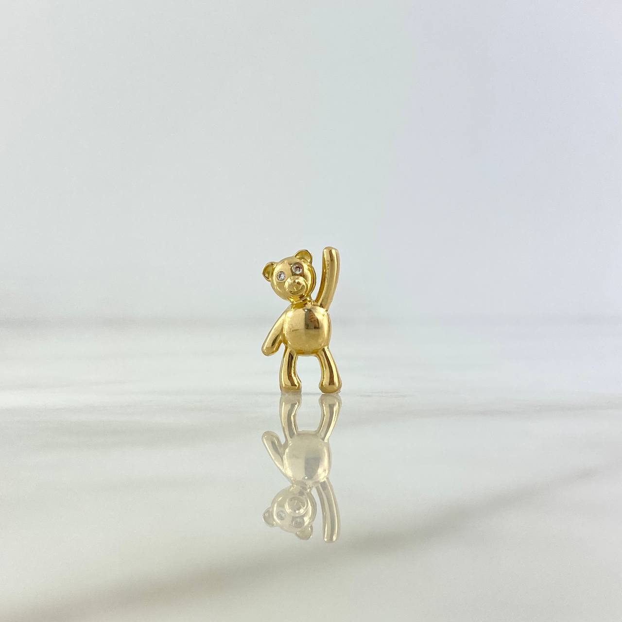 Pendant Bear 2.15gr / 1.8cm / White Zircons Yellow Gold