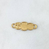 Charm Cloud Cross 0.55gr / 2.2cm / Yellow Gold Dotted Edges