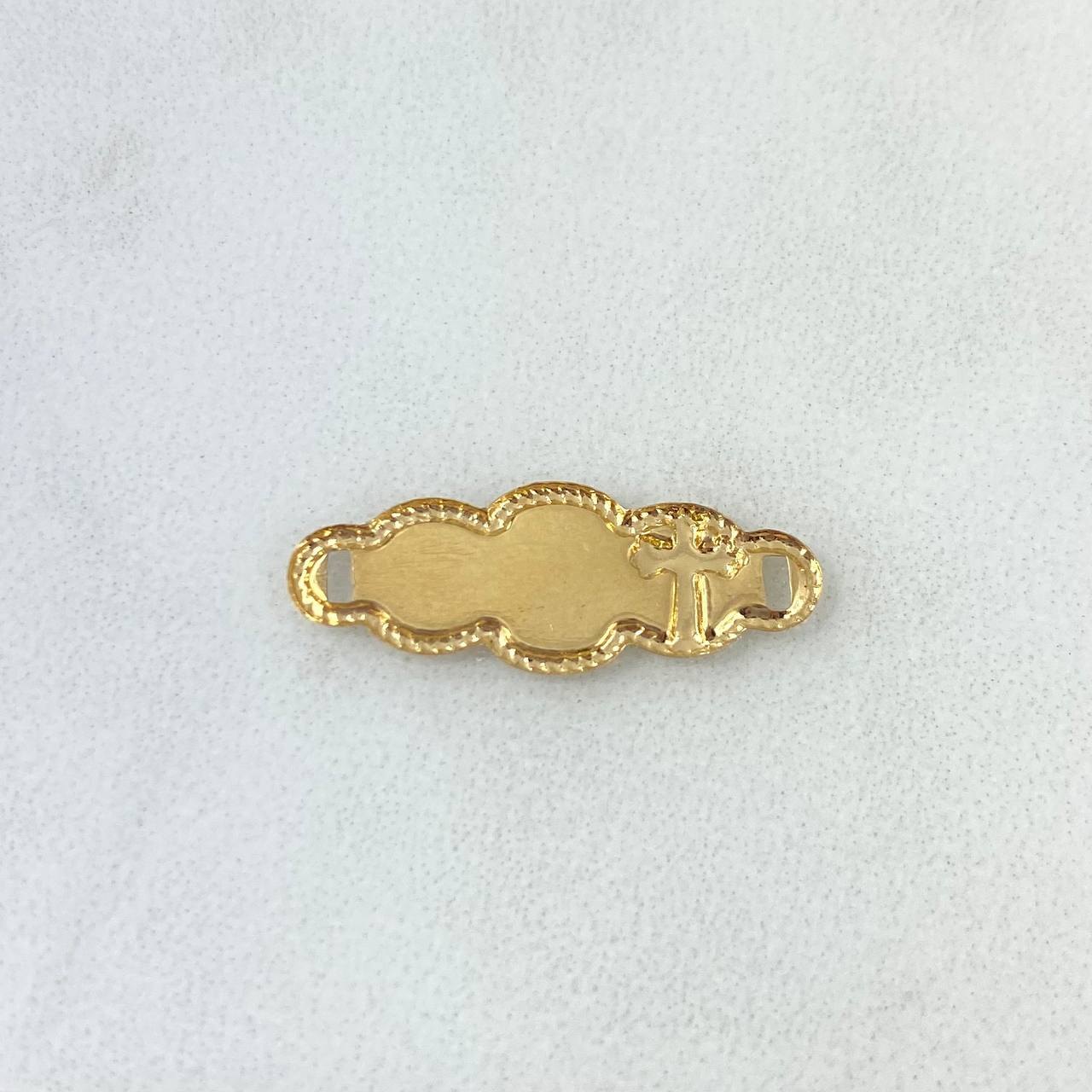 Charm Cloud Cross 0.6gr / 2.2cm / Yellow Gold Dotted Edges