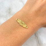 Charm Cloud Cross 0.55gr / 2.2cm / Yellow Gold Dotted Edges