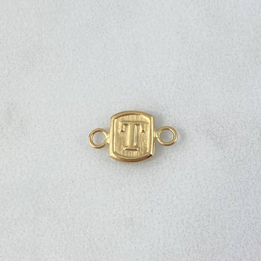 Herraje Letra T 0.3gr / 1/2 in / Oro Amarillo 18K *