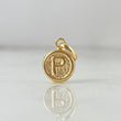 Pendant Letter P 0.4gr / 1.5cm / Textured Circle Yellow Gold