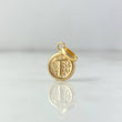 Pendant Letter T 0.4gr / 1.5cm / Textured Circle Yellow Gold