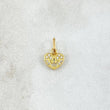 Pendant Heart Crown 0.35gr / 1.1cm / White Zircons 18K Yellow Gold ©