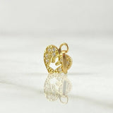 Pendant Heart Crown 0.35gr / 1.1cm / White Zircons 18K Yellow Gold ©