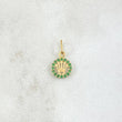 Pendant Corona RX 0.35gr / 1.3cm / Circle - Green Zircons 18K Yellow Gold ©
