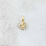 Dije Corona RX 0.4gr / 1.3cm / Circulo - Circones Blancos Oro Amarillo 18K ©