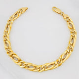 Pulso Tipo Figaro 10.85g / 8 1/4 in / 7.34mm Oro Amarillo 18K