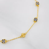 Pulso Aro Seguido Trebol 3.15g / 8 1/4 in / 1.12mm Oro Amarillo 18K