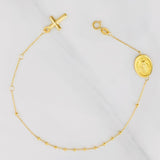 Pulso Aro Seguido Virgen de la Milagrosa 2.2g / 8 3/4 in / 0.82mm Oro Amarillo 18K