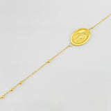 Pulso Aro Seguido Virgen de la Milagrosa 2.2g / 8 3/4 in / 0.82mm Oro Amarillo 18K