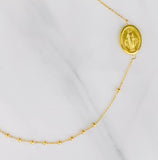 Pulso Aro Seguido Virgen de la Milagrosa 2.2g / 8 3/4 in / 0.82mm Oro Amarillo 18K